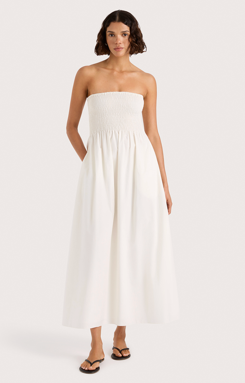 Jamie Midi Dress in White