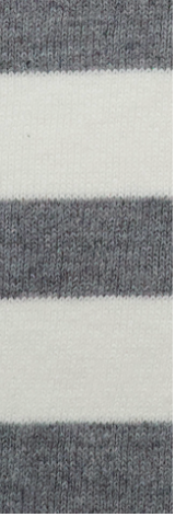 Boatneck Sweater in Heather Grey/White Stripe