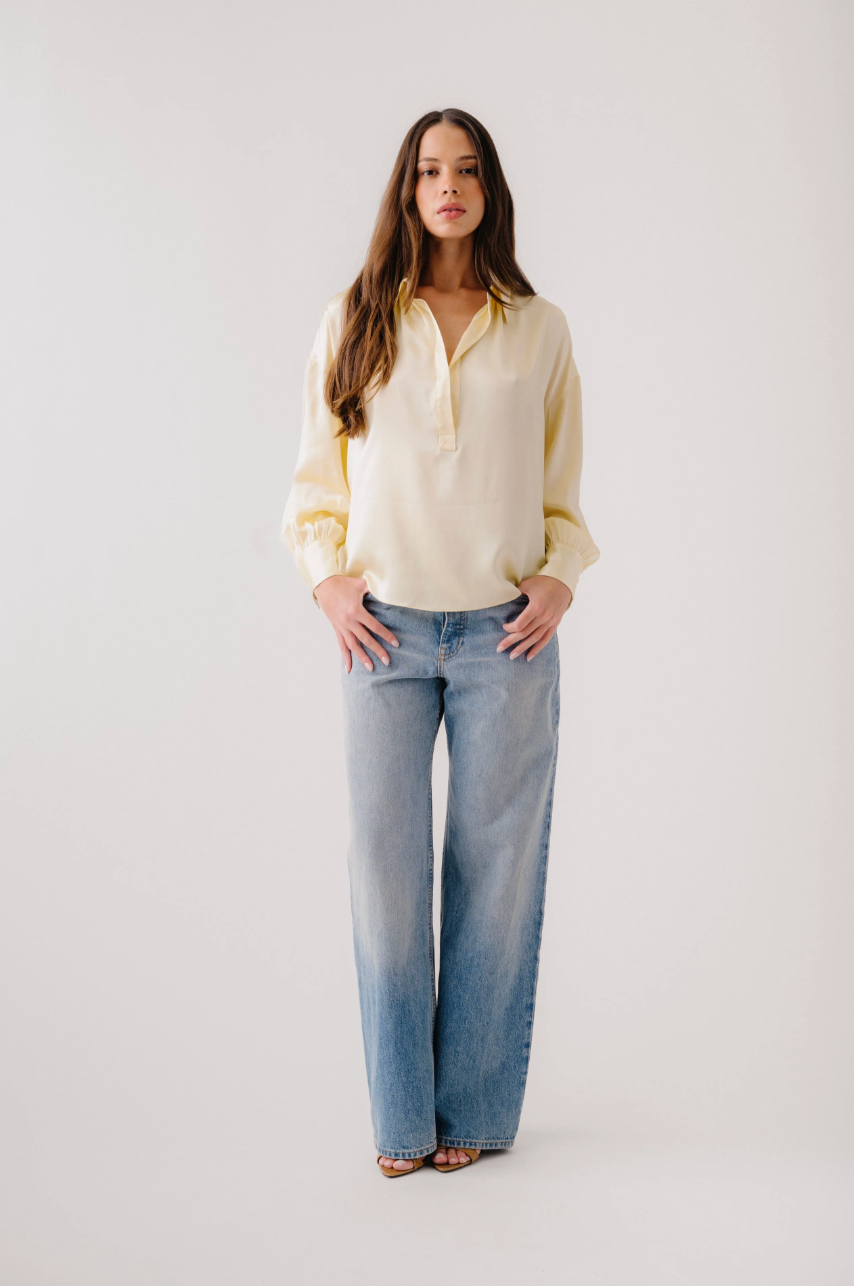 Chantal Relaxed Popover with Shirring in Buttercup