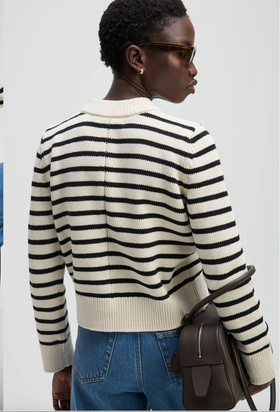 The Favorite Crew in Black & Cream Stripe