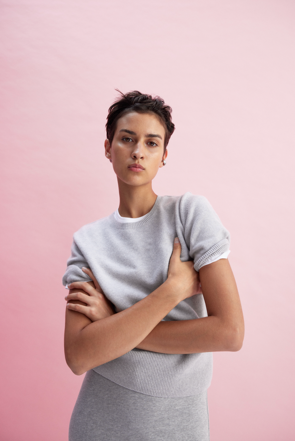 Clarkson Short Sleeve Crew Neck in Grey