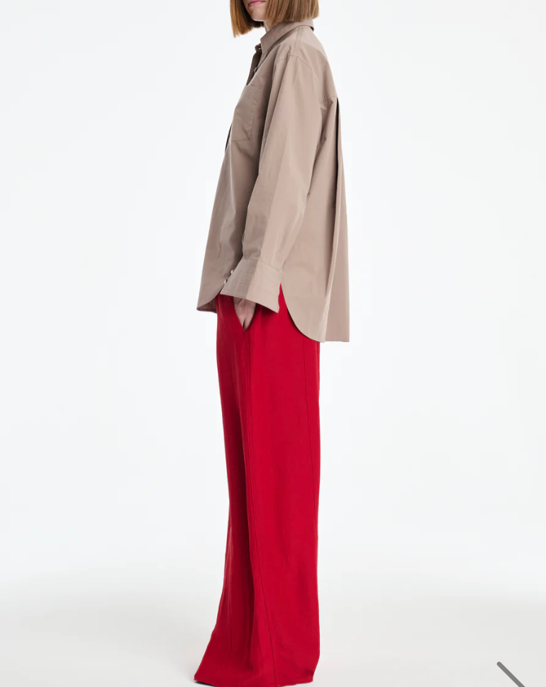 Covered Placket Tunic Shirt in Mouseback