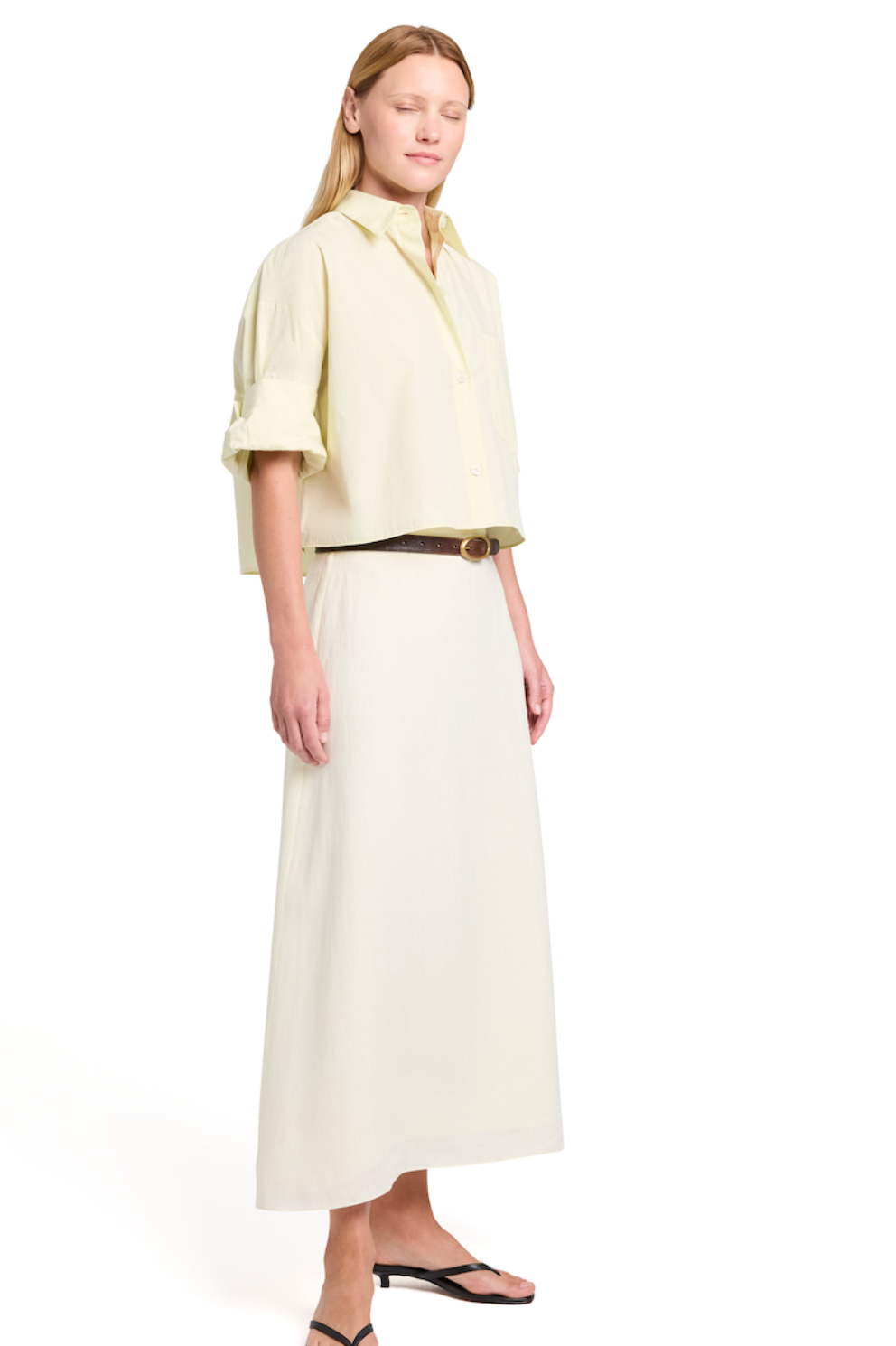 A-Line Skirt in Glass Green