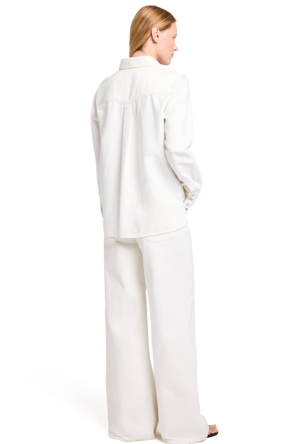 Rancher's Daughter Shirt in White Denim