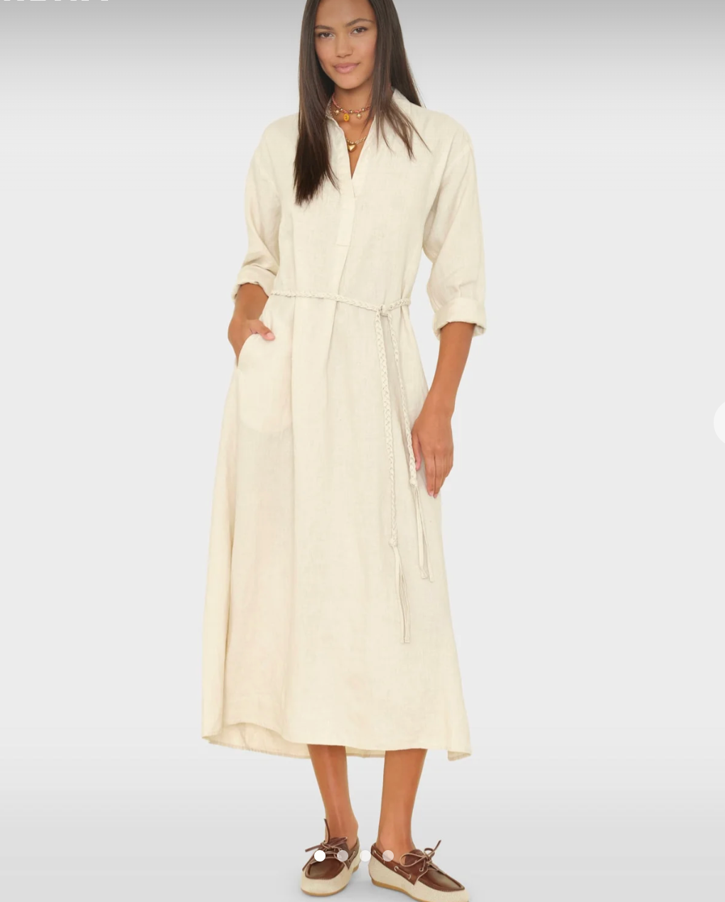 Hollie Linen Dress in Winds