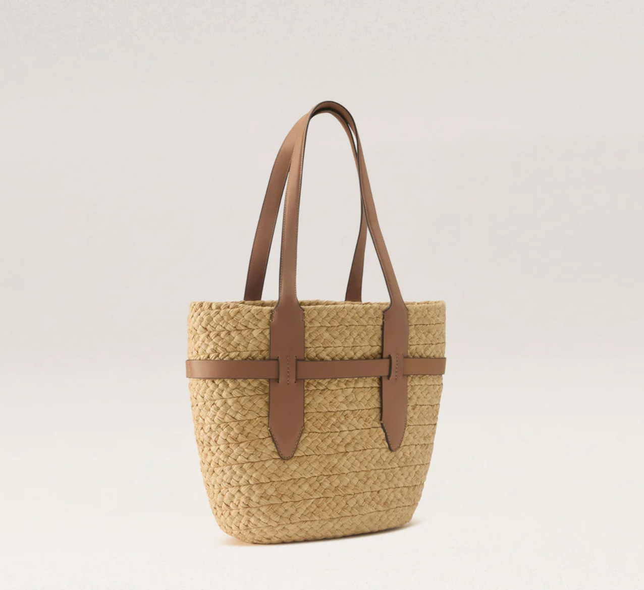 Lipari Tote Medium in Natural/Caramel