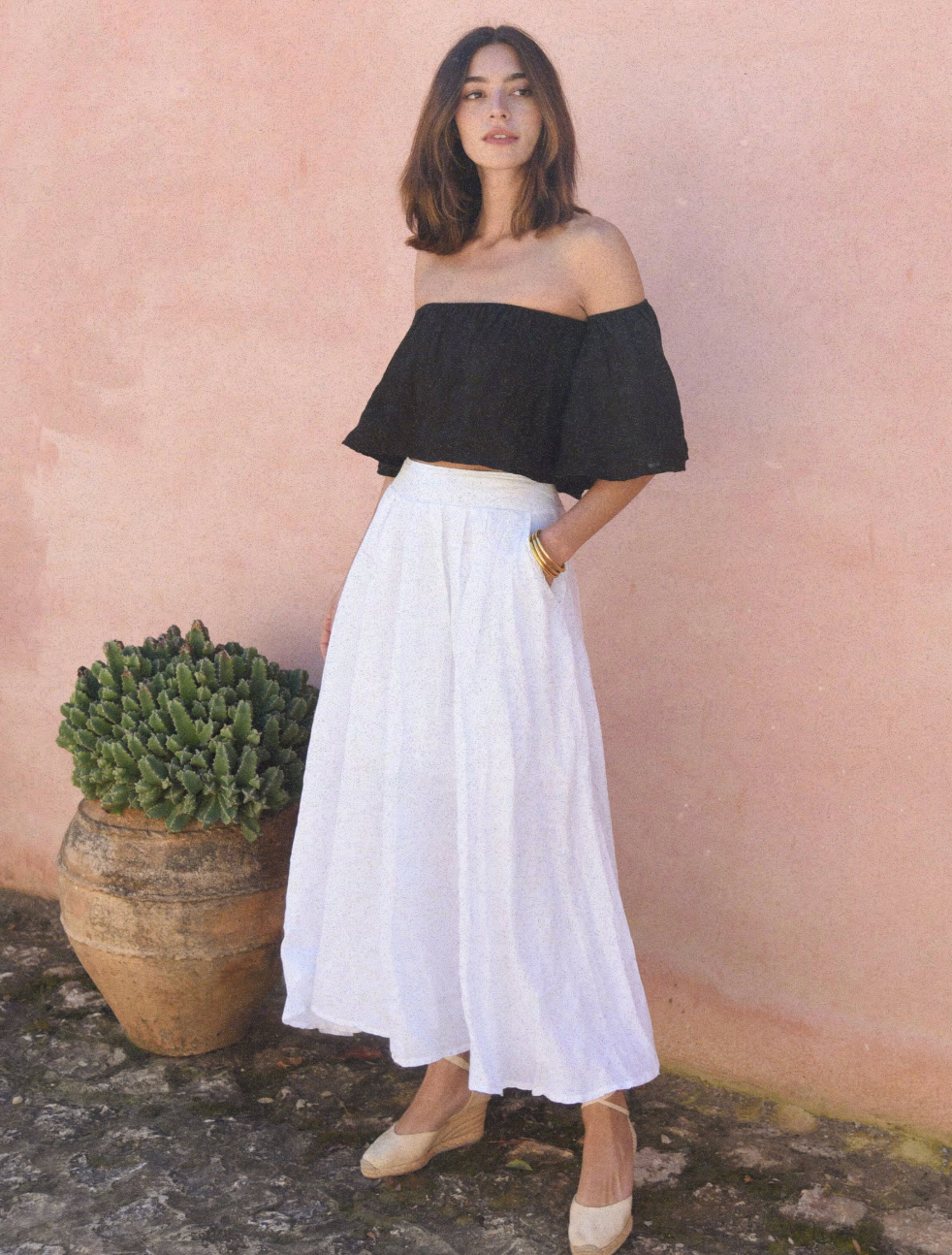 The Alba Skirt in Blanco