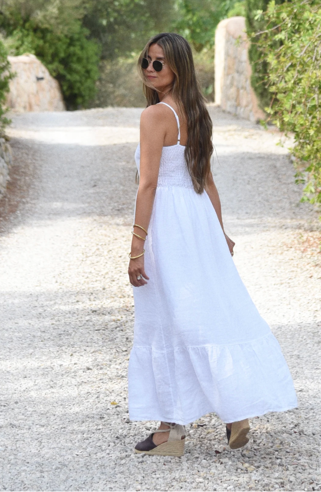 The Zoe Dress in Blanco