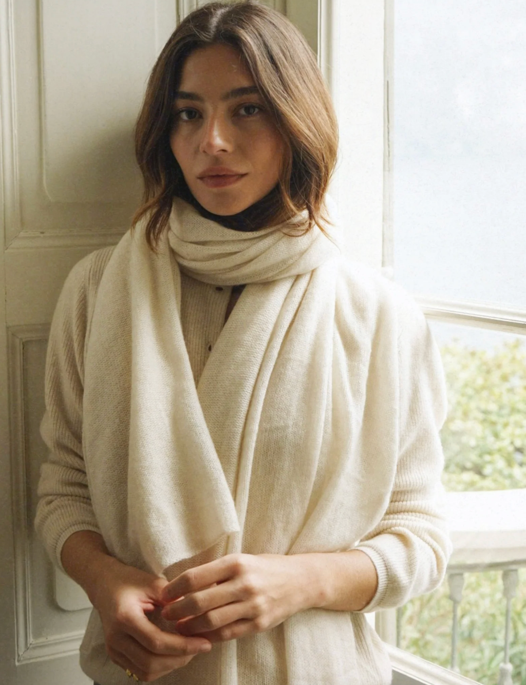 The Mathilda Cashmere Scarf in Moon