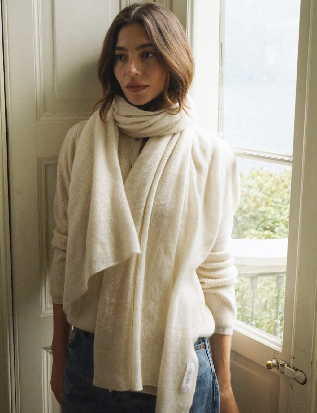 The Mathilda Cashmere Scarf in Moon