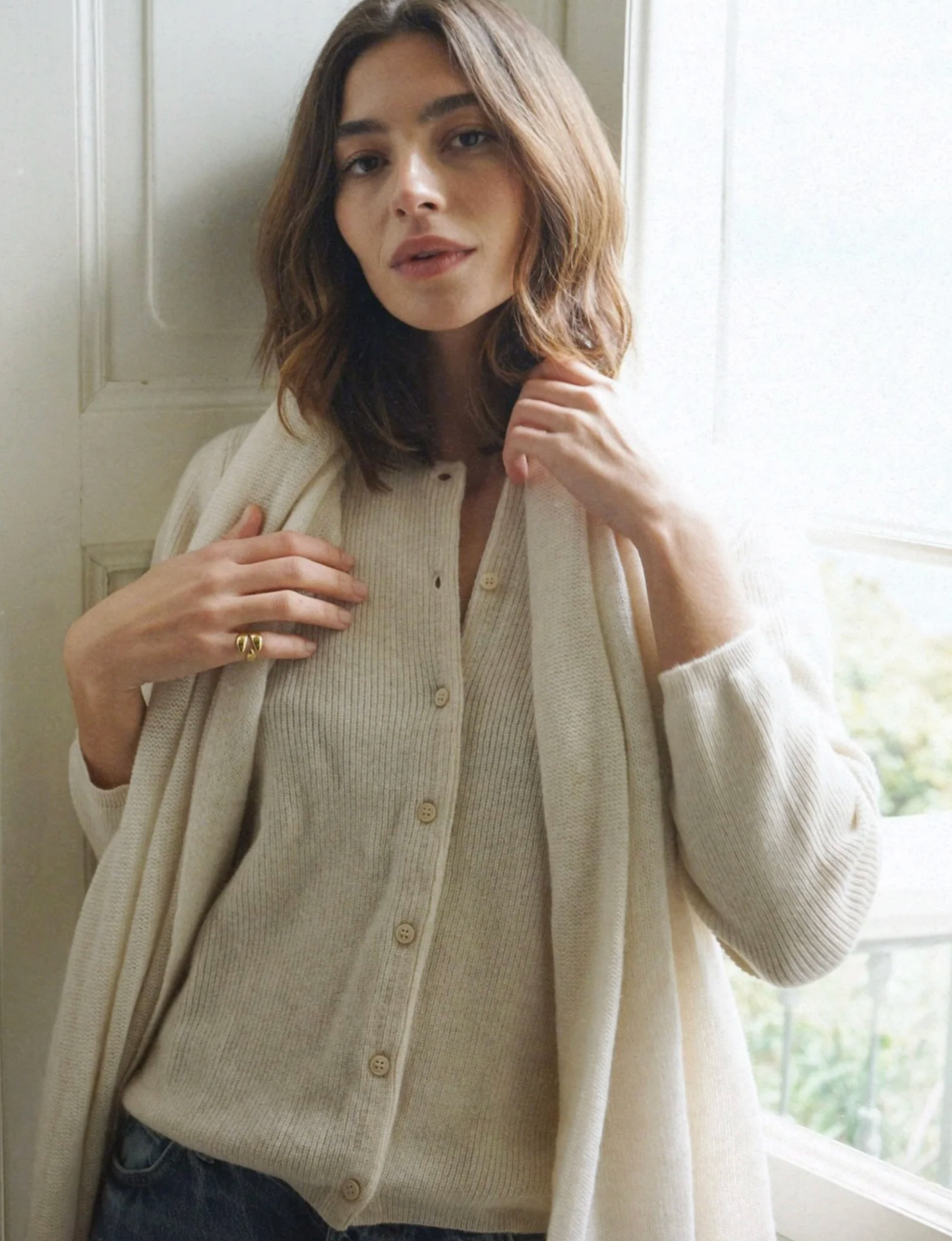 The Mathilda Cashmere Scarf in Moon