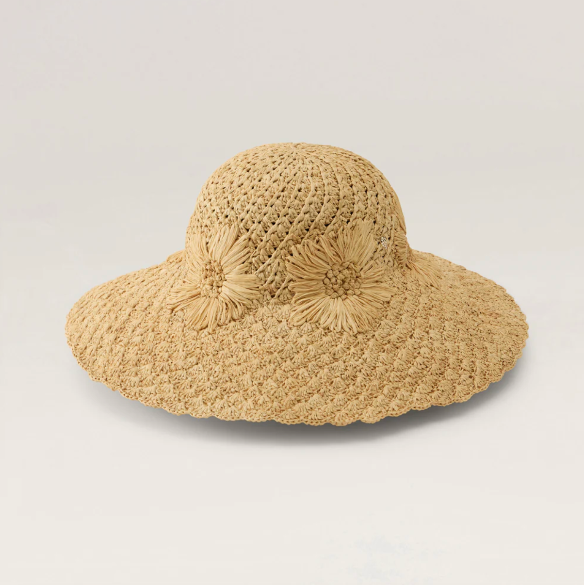 Nadia Raffia Crochet Sun Hat in Natural