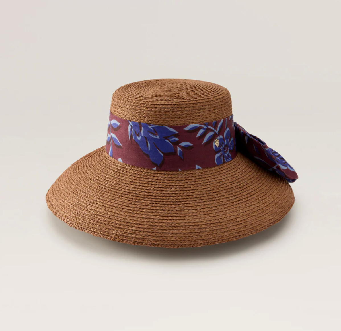 Amora Raffia Sun Hat in Garnet