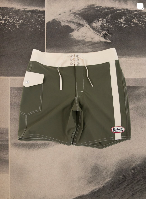 808 Mono Stripe Boardshorts in Army/Bone