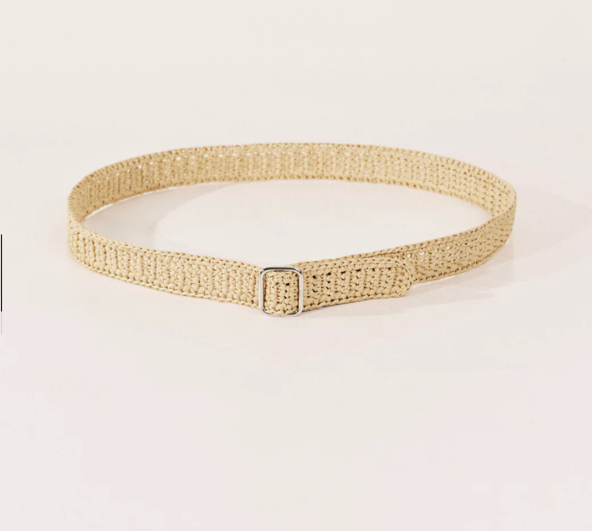 Mako Silver Belt in Palm Raffia