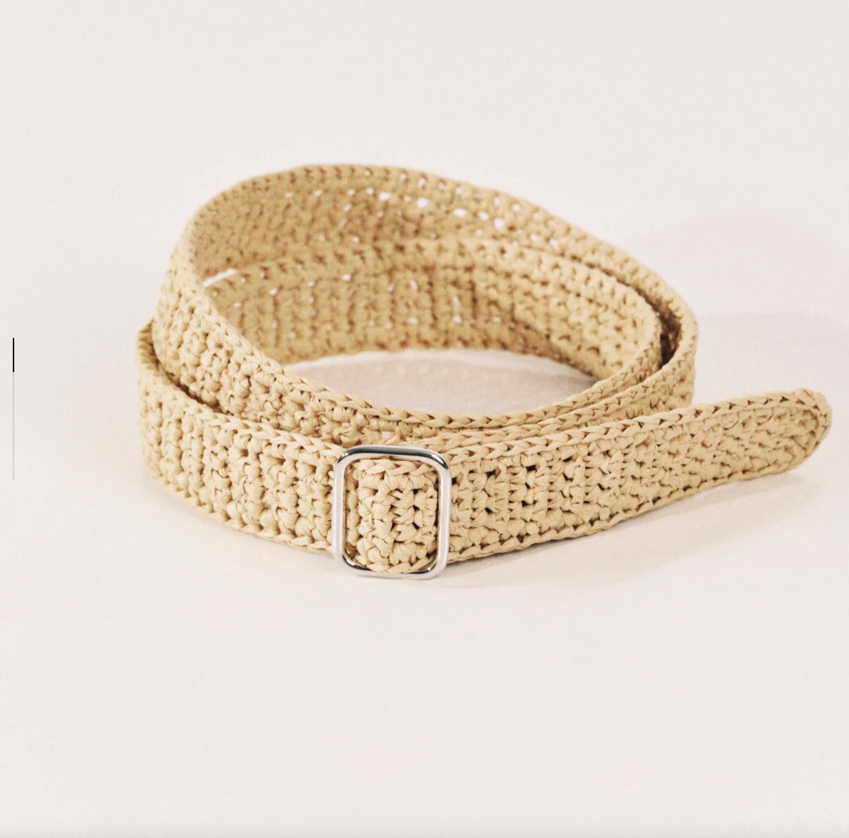 Mako Silver Belt in Palm Raffia