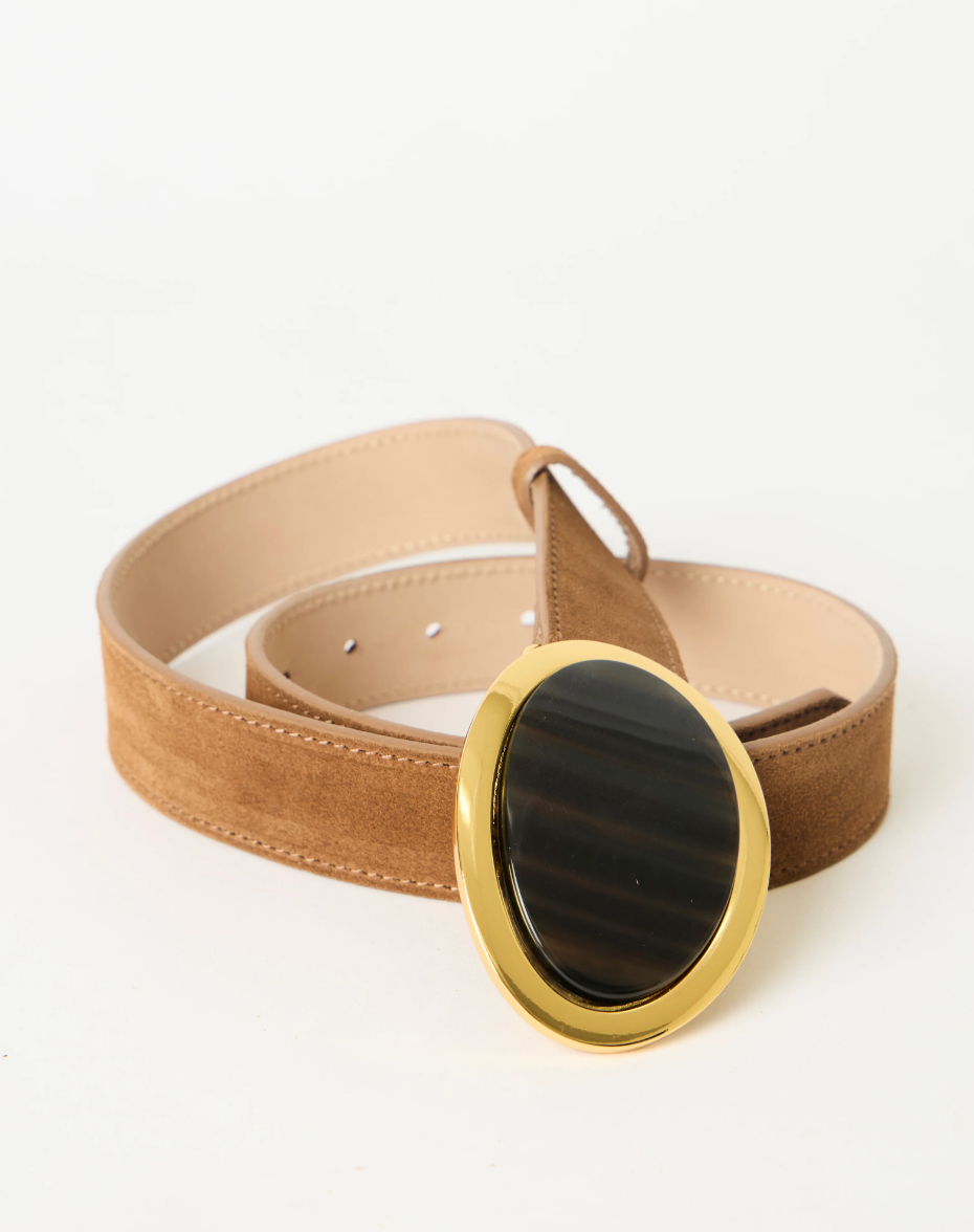 Aruna Suede Belt in Bronze