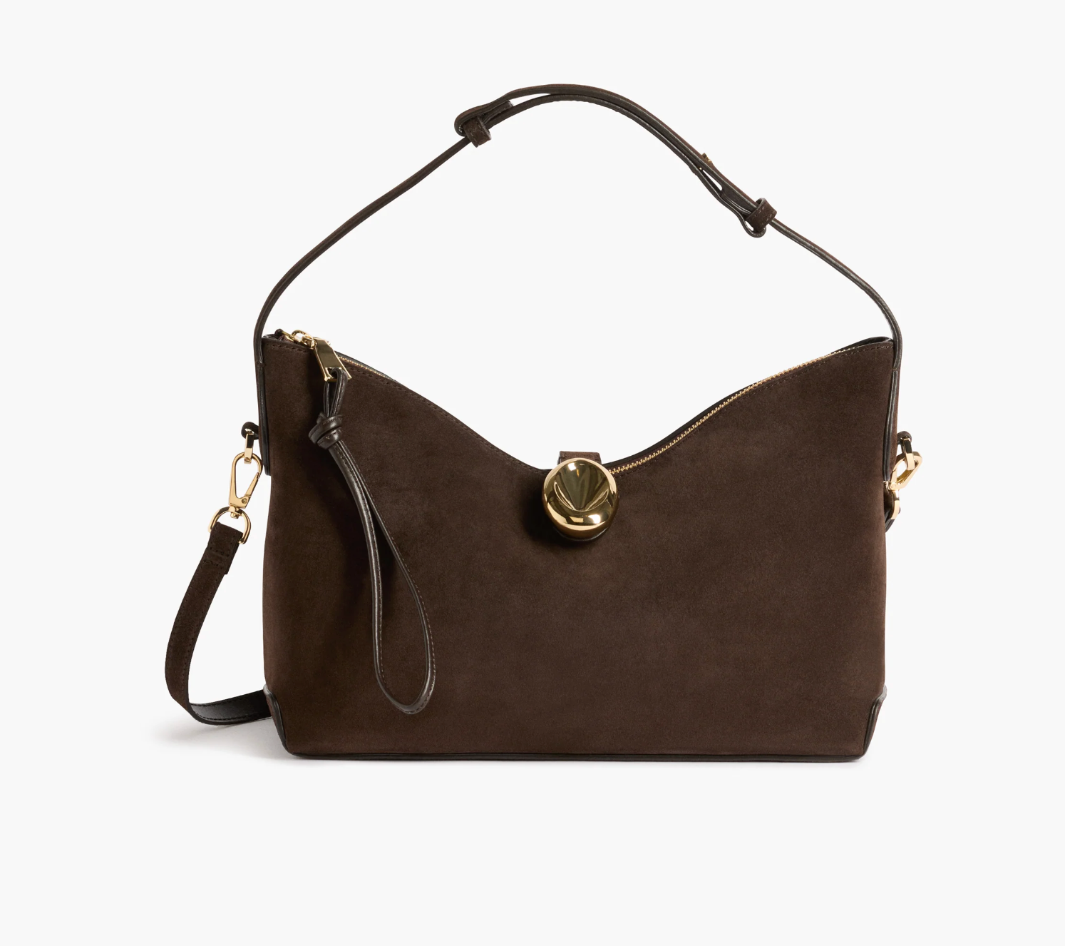 Gaia Ornament Handbag in Chocolate Suede