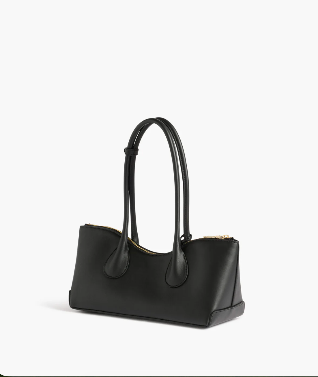 Gaia Ornament Shoulder Bag in Black Leather
