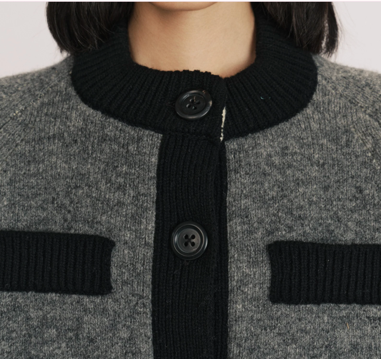 Frida Cardigan in Flannel Grey/Black