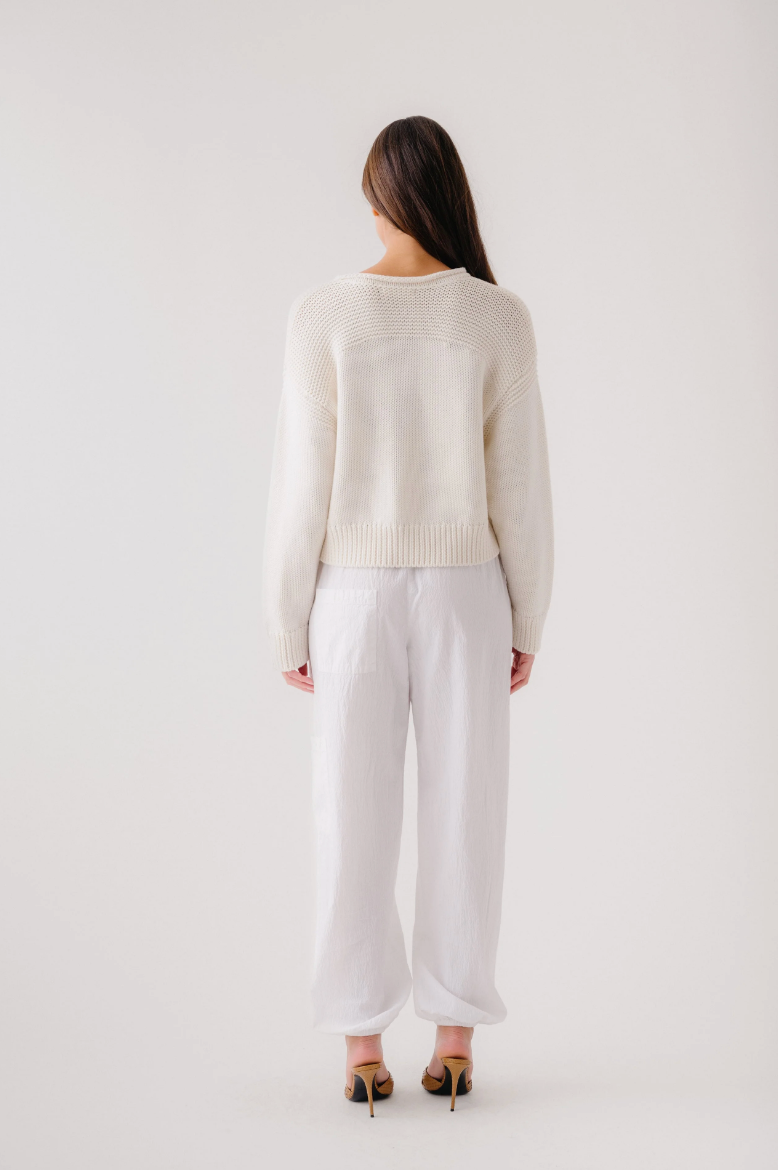 Tonni Slouchy Jogger in White