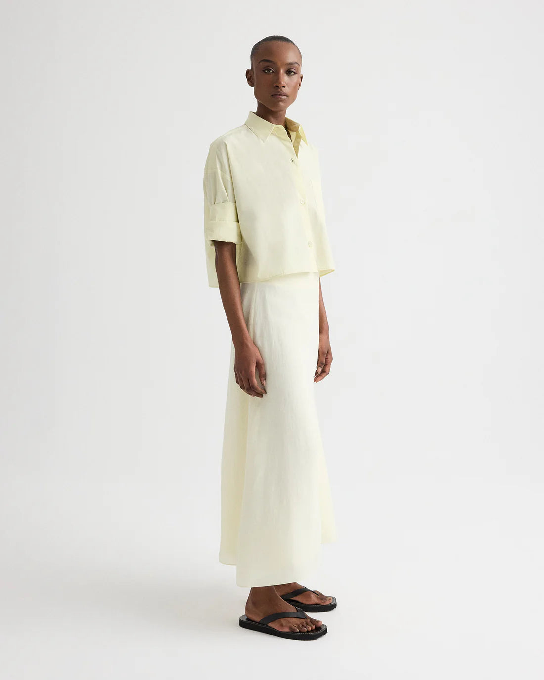 Next Ex Shirt in Fluid Linen Glass Green