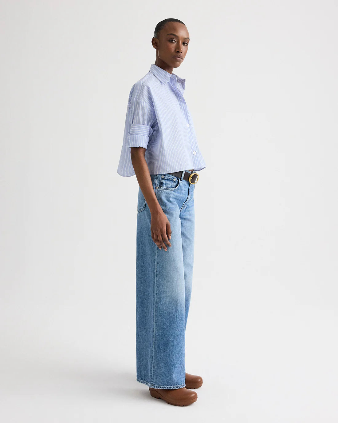 Next Ex Shirt in Cotton Blue Haven Stripes