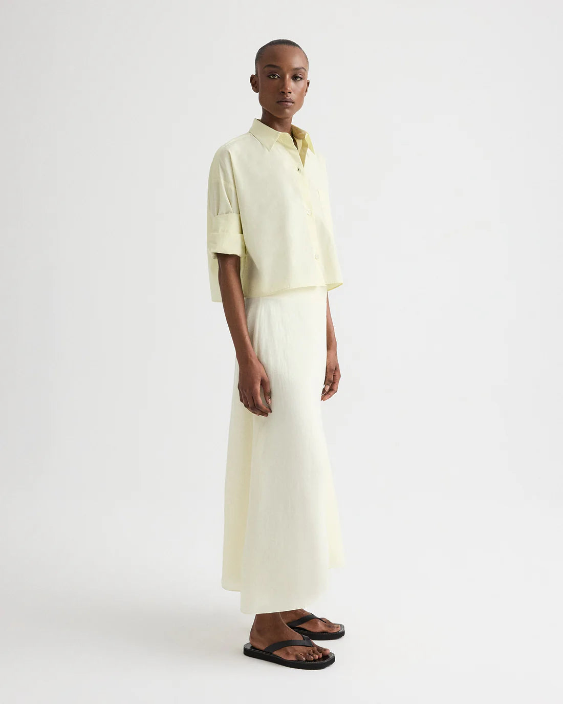 A-Line Skirt in Glass Green