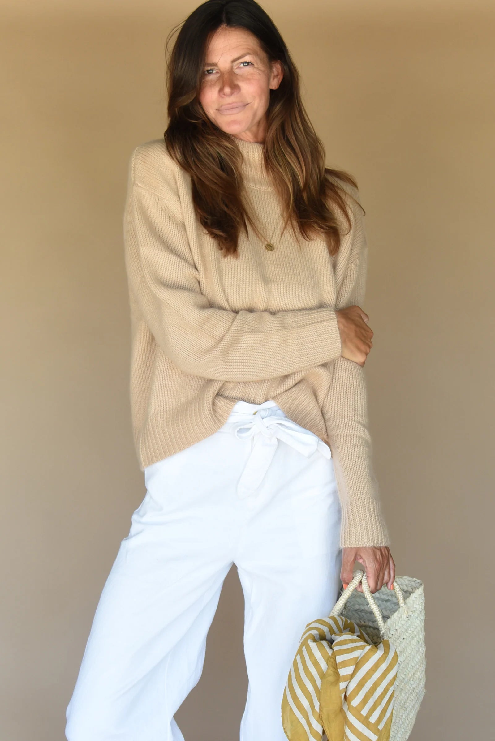 Cashmere Carmel Sweater in Canyon