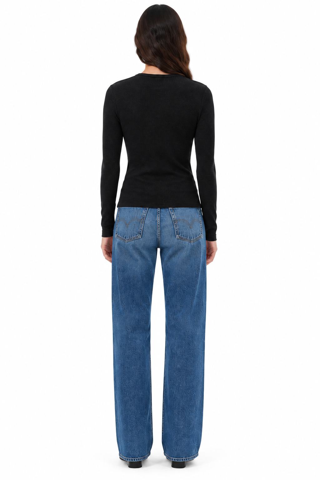 AGOLDE Delphi Slim Tee in Katniss Heathered Black