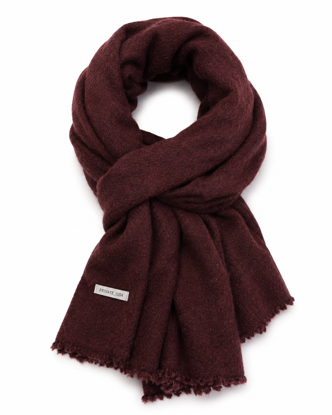 Botto Giuseppe Pin 1876 Cashmere Stole in Burgundy Heather