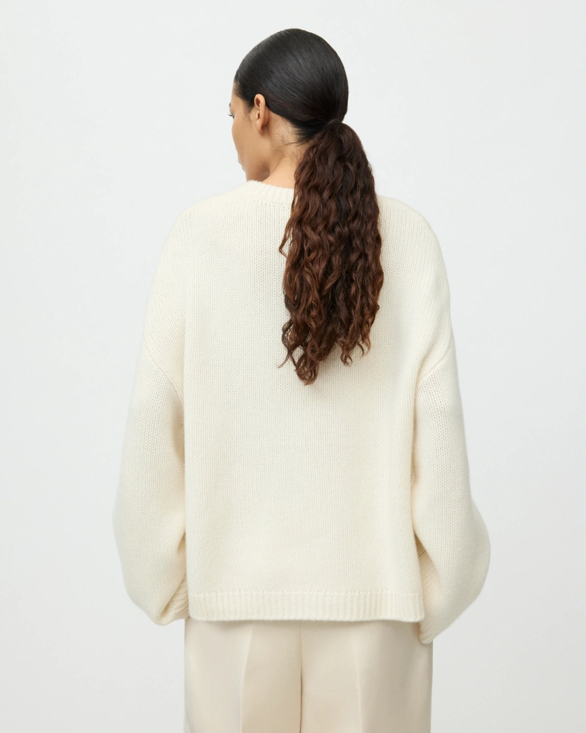 Cashmere Crew in Feather White