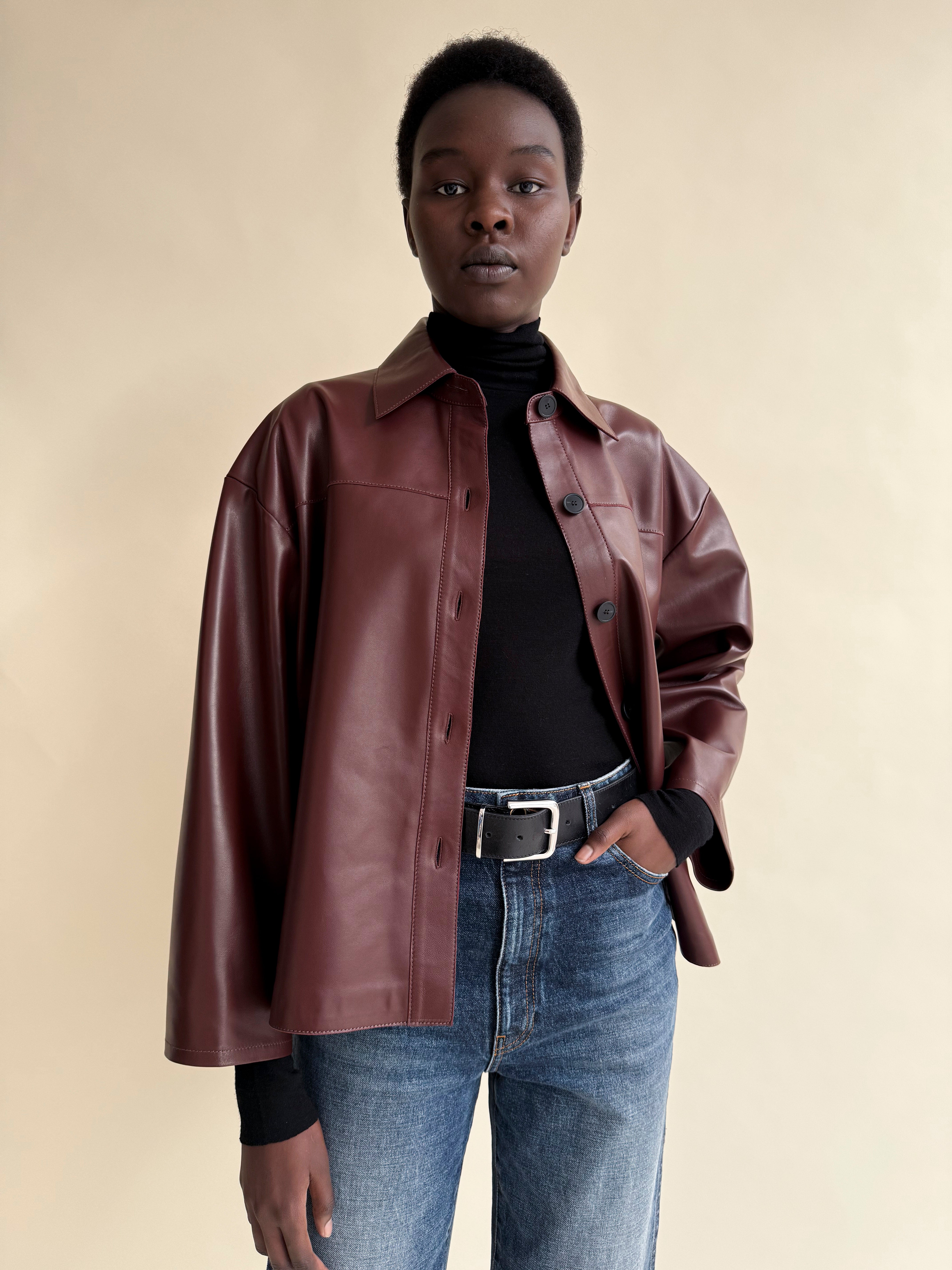 FENNA | Lamb Butter Jacket in Mahogany