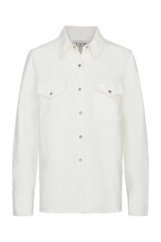 Rancher's Daughter Shirt in White Denim